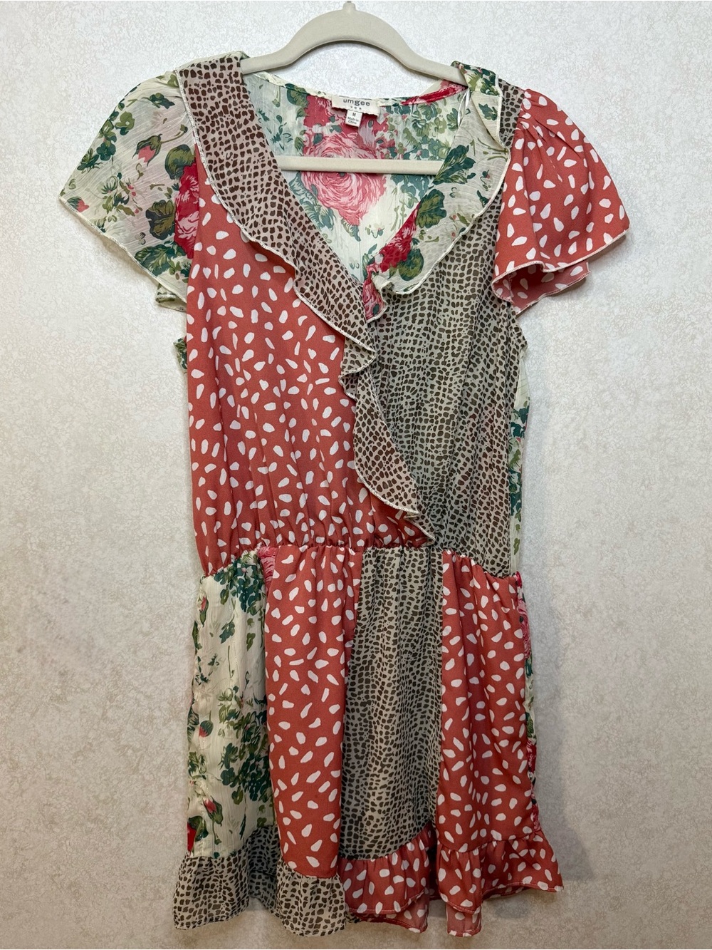 Floral Patchwork Ruffle Romper